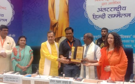 दिल्ली में सक्सेना ‘रामधारी सिंह दिनकर हिंदी सेवा सम्मान ‘ से हुए सम्मानित