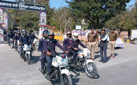 पुलिस ने यातायात जनजागरूकता वाहन रैली निकाली 