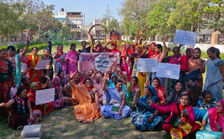 भाजपा महिला मोर्चा ने निकाली शक्ति वंदन पद यात्रा