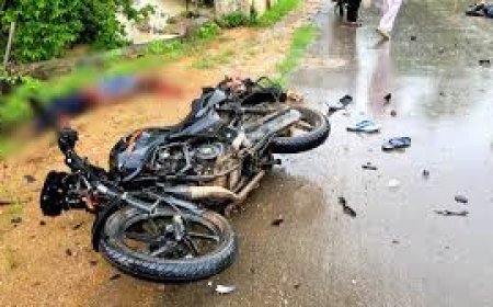 चित्तौड़गढ़ अज्ञात वाहन ने बाइक सवार 6 लोगों को कुचला 5 की मौत