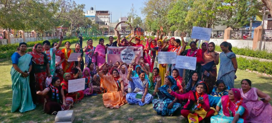 भाजपा महिला मोर्चा ने निकाली शक्ति वंदन पद यात्रा