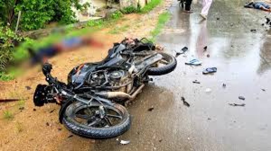 चित्तौड़गढ़ अज्ञात वाहन ने बाइक सवार 6 लोगों को कुचला 5 की मौत