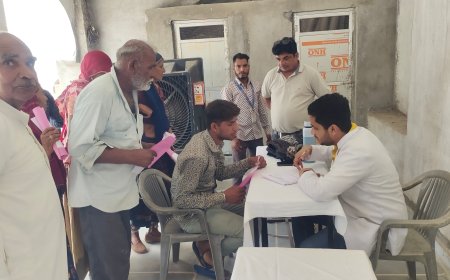 मेवाड़ यूनिवर्सिटी हॉस्पिटल और जी.बी.एच.जनरल एवं कैंसर हॉस्पिटल के सहयोग से लगाया गया निःशुल्क स्वास्थ्य जांच शिविर 