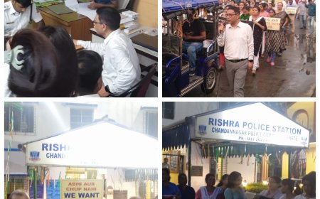 नृशंस हत्या  व बलात्कार का विरोध करते हुए रिसड़ा थाने में डॉक्टरों ने सौंपा ज्ञापन