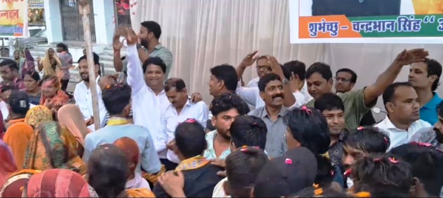 विधायक चन्द्रभान की टीम के सदस्यों ने किया पदयात्रियों का स्वागत