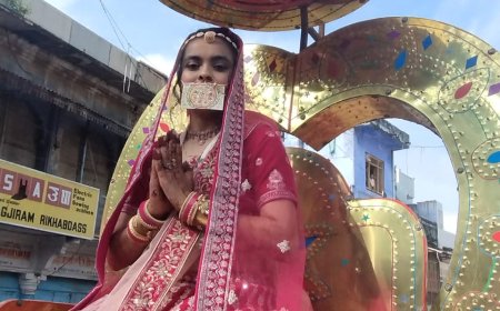 खुशी  लेगी दीक्षा वरघोडा निकाला किया अभिनन्दन